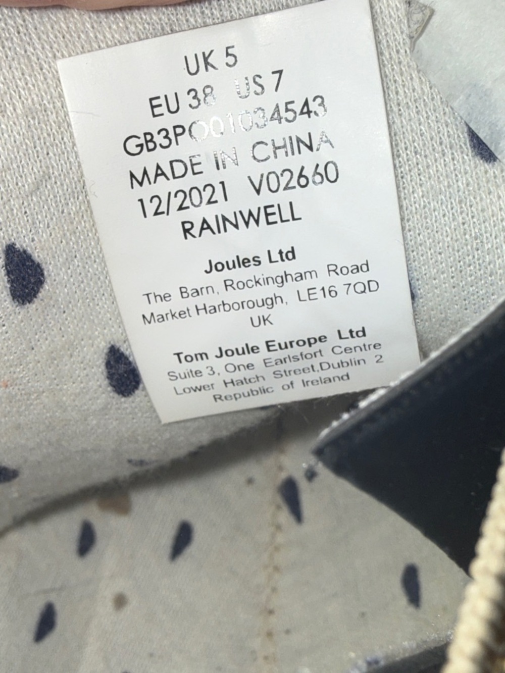 Joules Rainwell Bee Print Chelsea Rain Boots Black Gold Women’s US 7 EU 38 - Picture 15 of 16